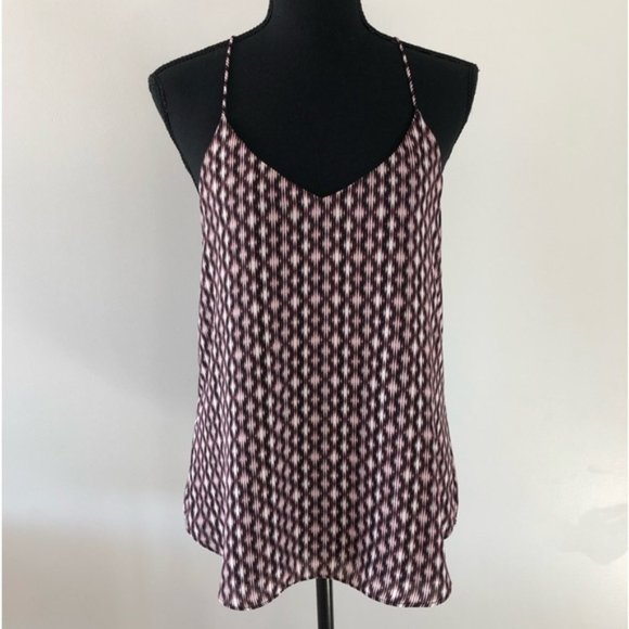 Womens RW&CO. Spaghetti strap Racer back Geometric pattern tank top size S - Picture 1 of 11